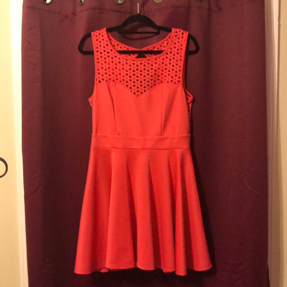 Open back peach skater dress size 13